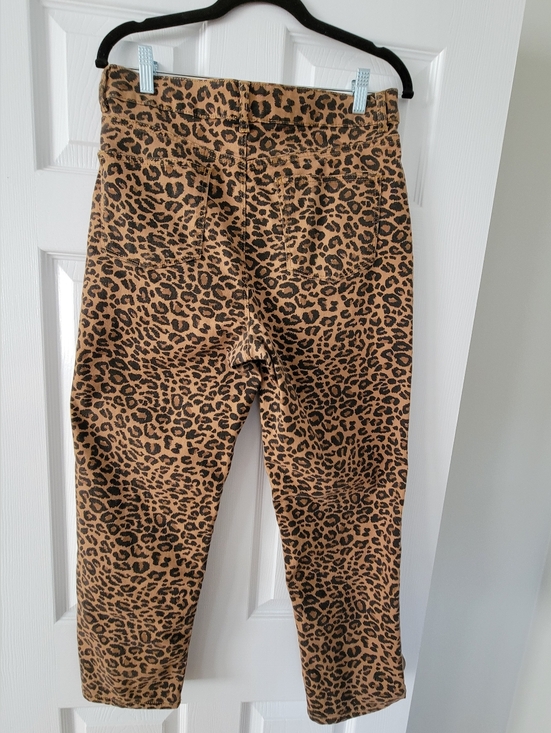 Womens Time and Tru Leopard Print Straight Leg Pants - Brown and Black Size 12 - Picture 2 of 7